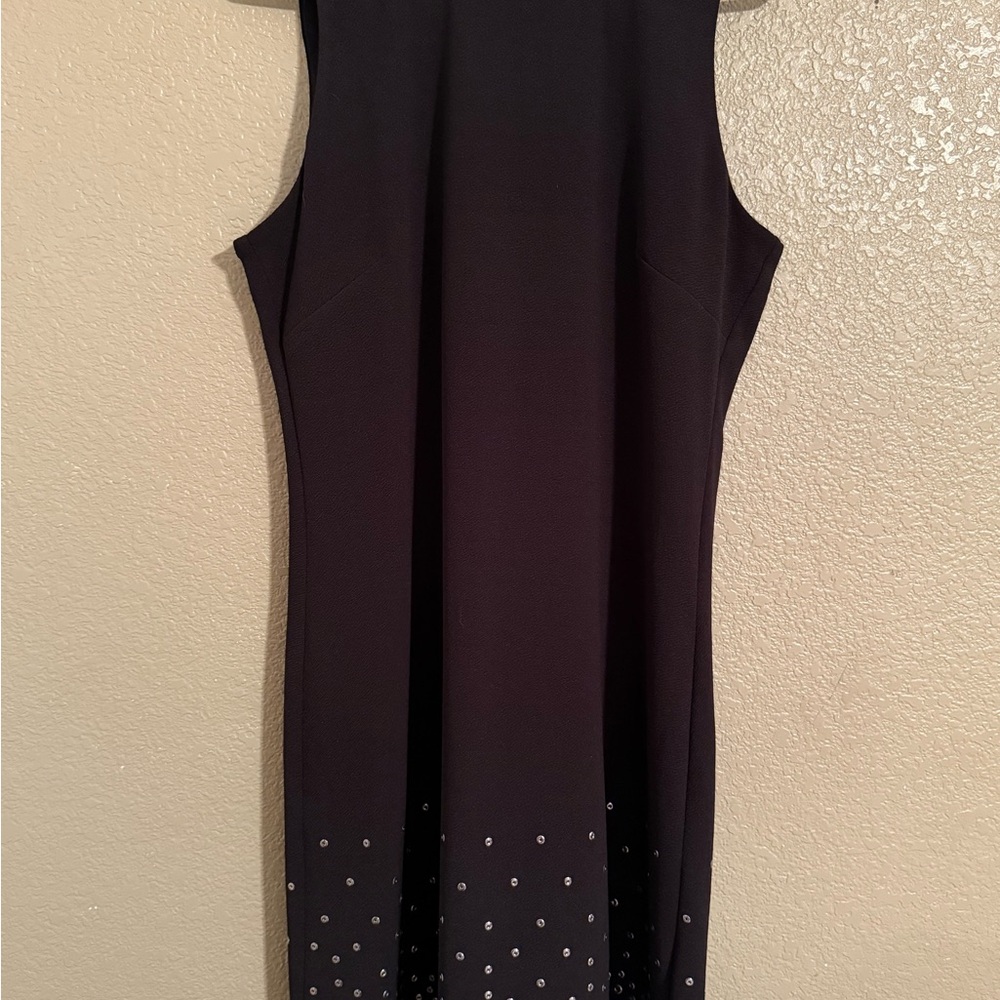 Guess Black and Silver Embellished Halter Mini Dress